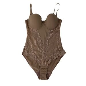 Marilyn Monroe Intimates beige molded cup underwire bodysuit teddy, ladies' Lrge
